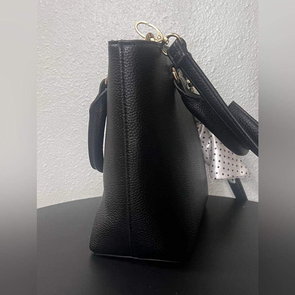 NEW Nanette Lepore Vegan Leather Handbag Satchel Crossbody Bag Purse Scarf Tie - Picture 7 of 14